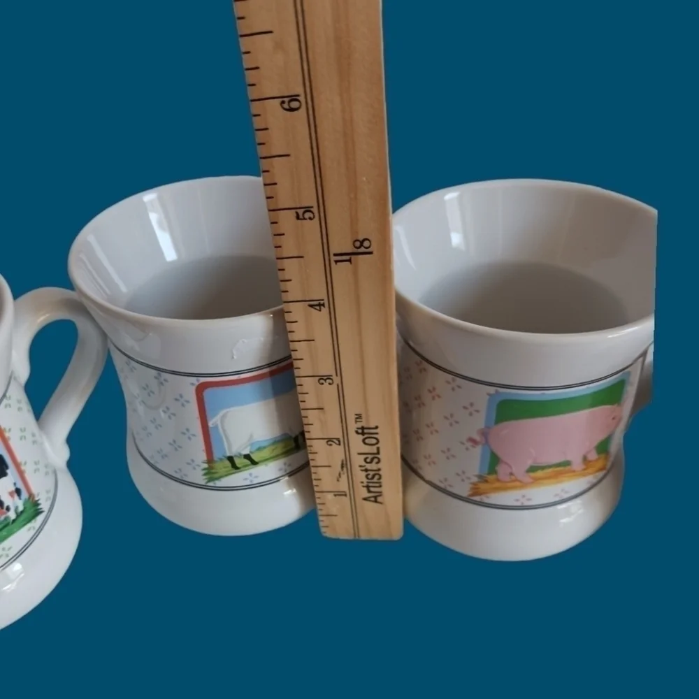 Vandor country vtg coffee mugs lot of 4 10floz